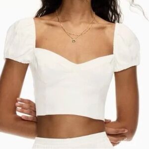 Aritzia Wilfred Novella Cap Sleeve Crop Blouse Size M